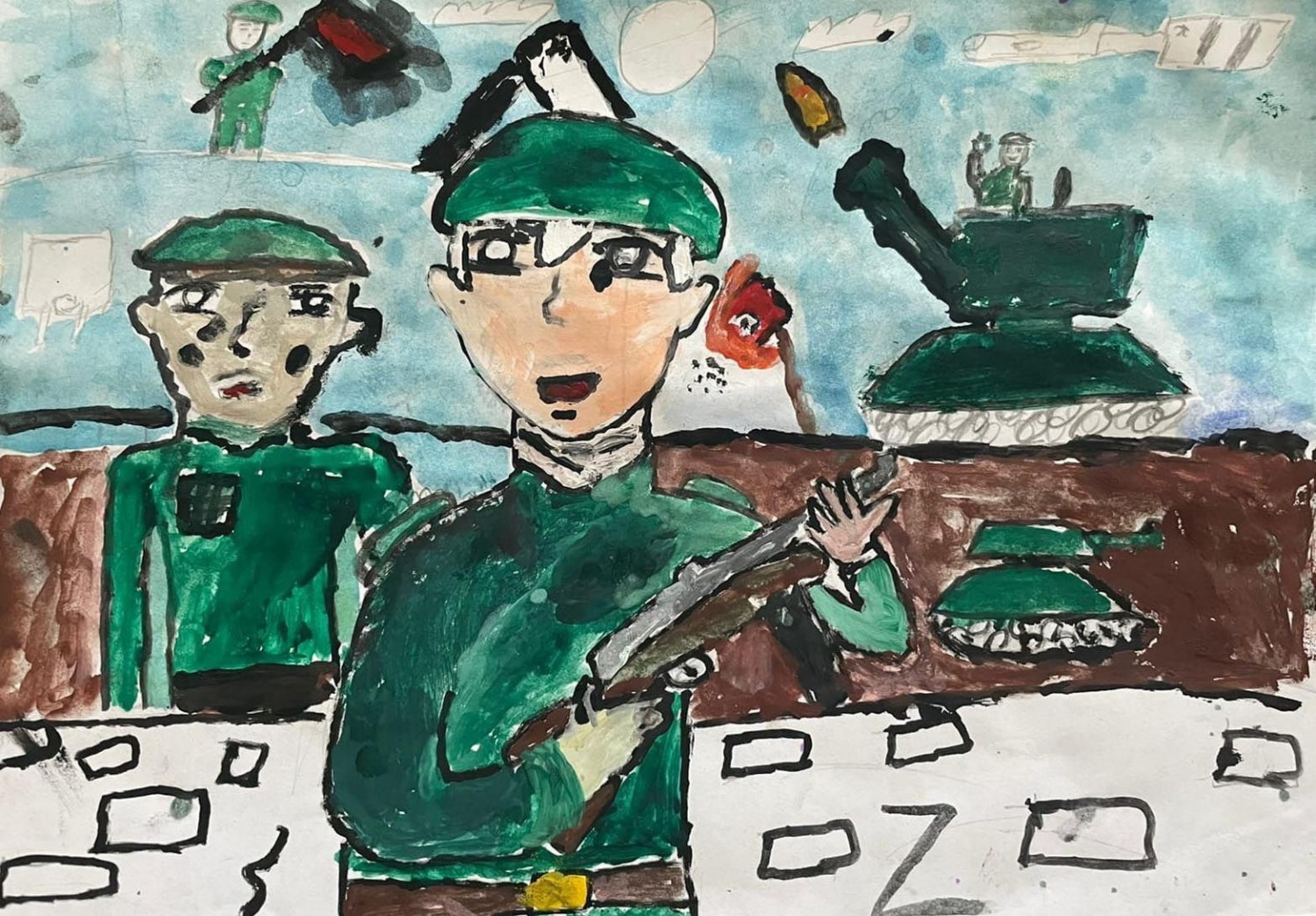Военно-патриотические рисунки для школы